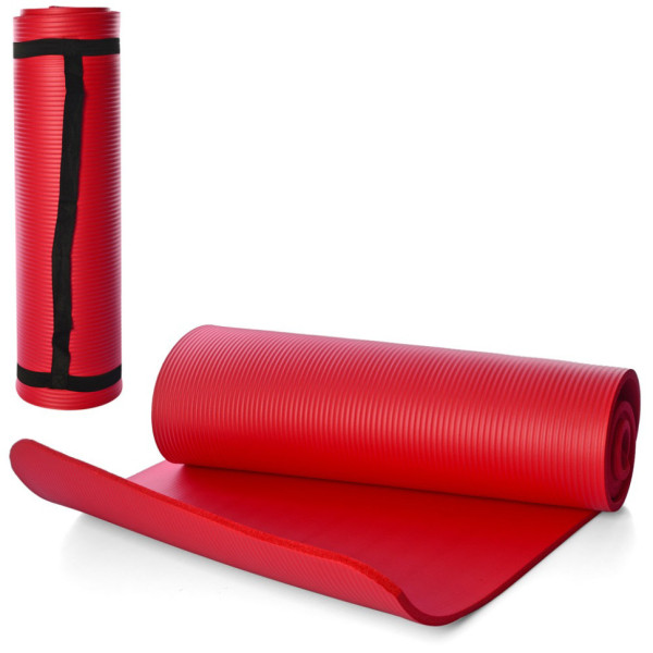 Килимок для йоги «Profi» MS 2608-27-R NBR розмір 183 х 61 см товщина 10 мм