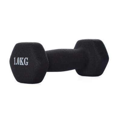 Гантель неопренова MS0109-1 у пакеті 1 кг Чорний