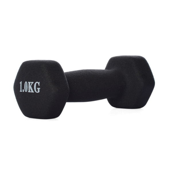 Гантель неопренова MS0109-1 у пакеті 1 кг Чорний