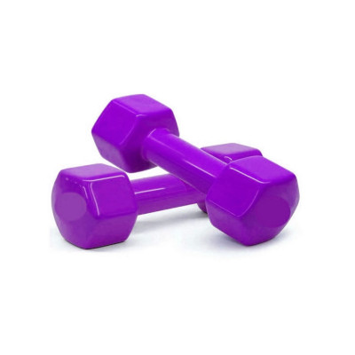 Гантелі для фітнесу Vinyl NE-VIN-2-V 2 шт по 2 кг фіолетові Гантелі для фітнесу Vinyl NE-VIN-2-V 2 шт по 2 кг фіолетові