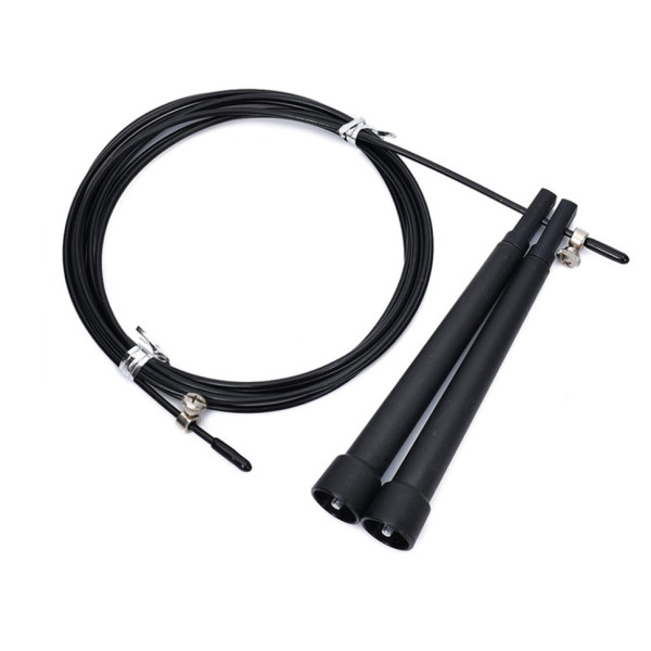 Скакалка швидкісна MS 3765(Black) 290 см ручка пластик мотузка гума+метал