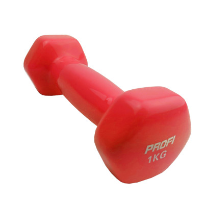 Гантель з вініловим покриттям M 0289 1кг Червоний
