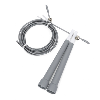 Скакалка швидкісна MS 3765(Silver) 290 см ручка пластик мотузка гума+метал
