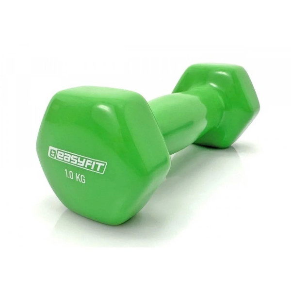Гантель для фітнесу EasyFit EF-0010-G 1 кг з вініловим покриттям салатова