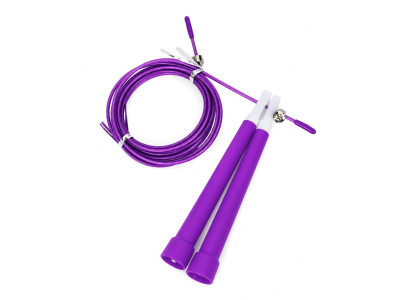 Скакалка швидкісна MS 3765(Violet) 290 см ручка пластик мотузка гума+метал