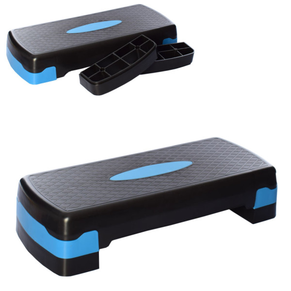 Степ-платформа MS 0536-2 2 сходинки 68-28-1015см чорний з синім
