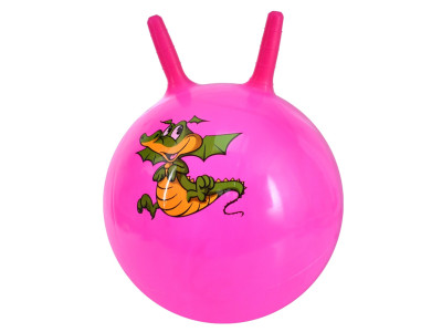 Дитячий мяч для фітнесу Динозаврик MS 4372(Pink) з ріжками 45 см 350 г