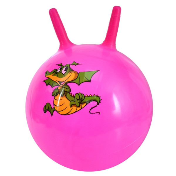 Дитячий мяч для фітнесу Динозаврик MS 4372(Pink) з ріжками 45 см 350 г