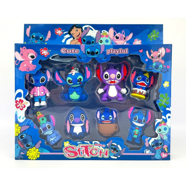 Набір колекційних фігурок "Ліло і Стіч" 9527-3A силікон 8 шт