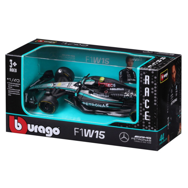 Колекційна автомодель Mercedes-AMG F1 W15 Performance (2024) Bburago 18-38208 1:43 масштаб Колекційна автомодель Mercedes-AMG F1 W15 Performance (2024) Bburago 18-38208 1:43 масштаб