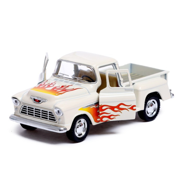 Машинка металева інерційна Пікап Chevy Stepside (1955) Kinsmart KT5330FW 1:32 Білий