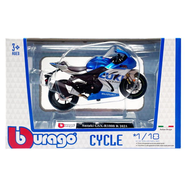 Дитяча модель Мотоцикла "Suzuki GSX-R1000 R 2021" Bburago 18-51030-13 масштаб 1:18 Дитяча модель Мотоцикла "Suzuki GSX-R1000 R 2021" Bburago 18-51030-13 масштаб 1:18
