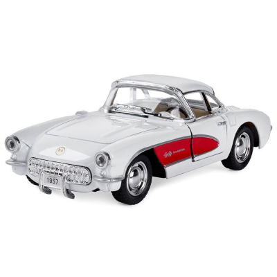 Дитяча колекційна машинка Chevrolet Corvette 1957 KT5316W інерційна Білий