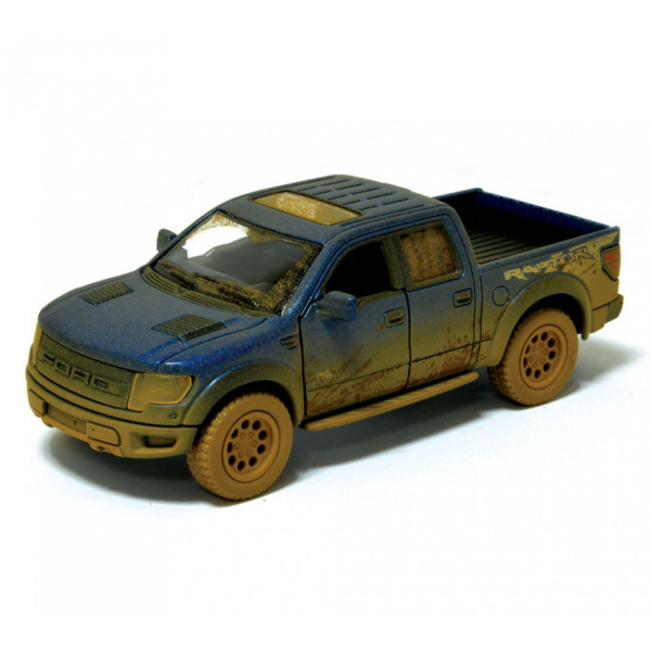 Дитяча модель машинки пікап Ford F-150 SVT Raptor-Supercrew Muddy Kinsmart KT5365WY інерційна 1:46 Blue