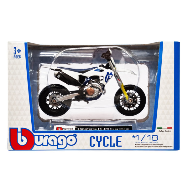 Дитяча модель Мотоцикла "Husqvarna FS450 Supermoto" Bburago 18-51030-9 масштаб 1:18 Дитяча модель Мотоцикла "Husqvarna FS450 Supermoto" Bburago 18-51030-9 масштаб 1:18