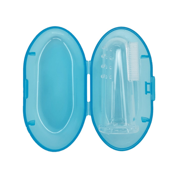 Силіконова зубна щітка для ясен Mega Zayka MGZ-0706(Blue) у футлярі Силіконова зубна щітка для ясен Mega Zayka MGZ-0706(Blue) у футлярі