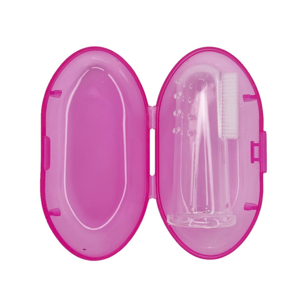 Силіконова зубна щітка для ясен Mega Zayka MGZ-0706(Pink) у футлярі Силіконова зубна щітка для ясен Mega Zayka MGZ-0706(Pink) у футлярі
