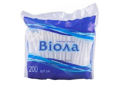 Гігієнічні ватні палички "Віола" VP-KK-200 200 шт Гігієнічні ватні палички "Віола" VP-KK-200 200 шт