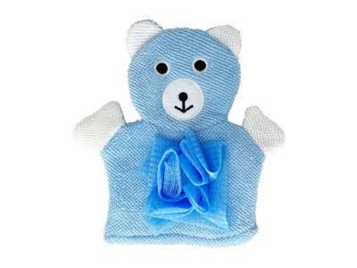 Мочалка-рукавичка для купання малюків MGZ-0911(Blue) Ведведик Мочалка-рукавичка для купання малюків MGZ-0911(Blue) Ведведик