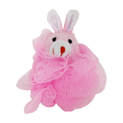 Мочалка для купання малюків Кролик Mega Zayka MGZ-0912(Pink) нейлон