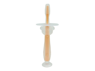 Силіконова зубна щітка Mumlove MGZ-0707(Peach) з обмежувачем