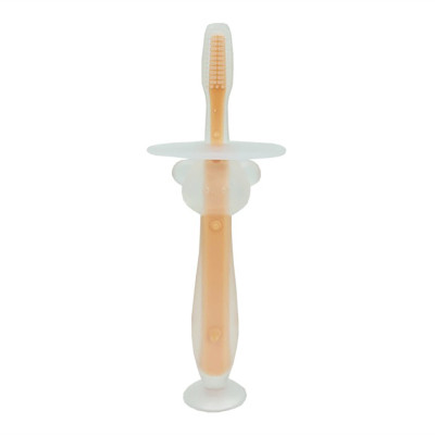 Силіконова зубна щітка Mumlove MGZ-0707(Peach) з обмежувачем