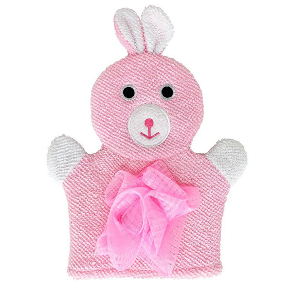 Мочалка-рукавичка для купання малюків Mega Zayka MGZ-0911(Pink) Зайчик Мочалка-рукавичка для купання малюків Mega Zayka MGZ-0911(Pink) Зайчик