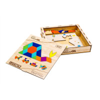 Деревяна головоломка "Танграм" Puz-33654 144 елемента