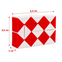 Головоломка Змійка Рубіка IGR67(Red) маленька 35x55 см двокольорова Головоломка Змійка Рубіка IGR67(Red) маленька 35x55 см двокольорова