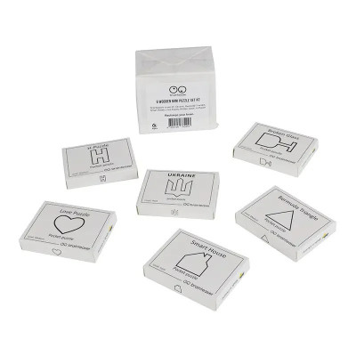 Набір деревяних головоломок "Wooden mini puzzle set #2" set2en 6 штук