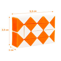 Головоломка Змійка Рубіка IGR67(Orange) маленька 35x55 см двокольорова