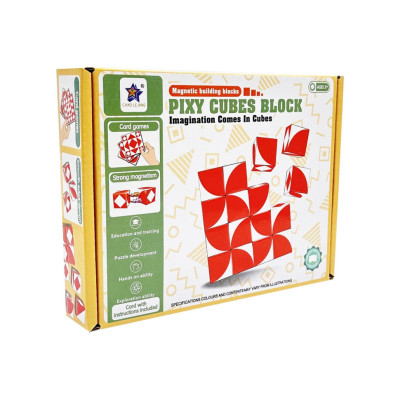 Дитяча гра-головоломка "Магнітні кубики" FD136(Red) 16 елементів 8 карток