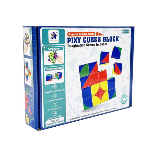 Дитяча гра-головоломка "Магнітні кубики" FD136(Multicolor) 16 елементів 8 карток