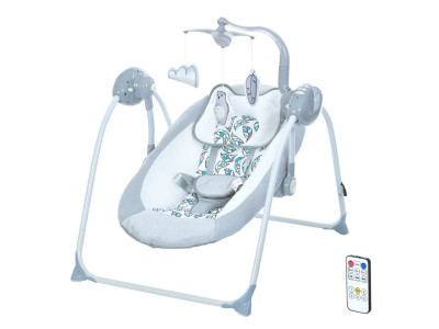 Дитячий шезлонг-гойдалка TEDDY ME 1075 Gray Mint Feathes Дитячий шезлонг-гойдалка TEDDY ME 1075 Gray Mint Feathes