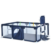 Дитяче ліжко-манеж MR 1338-BL з баскетбольним кільцем