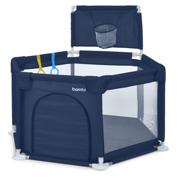 Дитяче ліжко-манеж MR 1340-BL ширина з ніжками 132 см