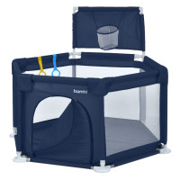 Дитяче ліжко-манеж MR 1340-BL ширина з ніжками 132 см