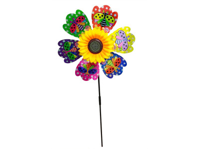 Дитячий вітрячок "Сонечко" МR 1225-4 квітка діаметром 28 см паличка 48 см