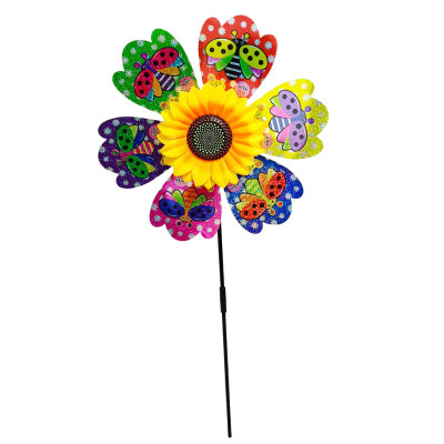 Дитячий вітрячок "Сонечко" МR 1225-4 квітка діаметром 28 см паличка 48 см