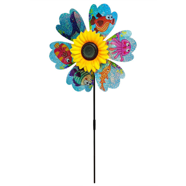 Дитячий вітрячок "Риби" МR 1225-2 квітка діаметром 28 см паличка 48 см