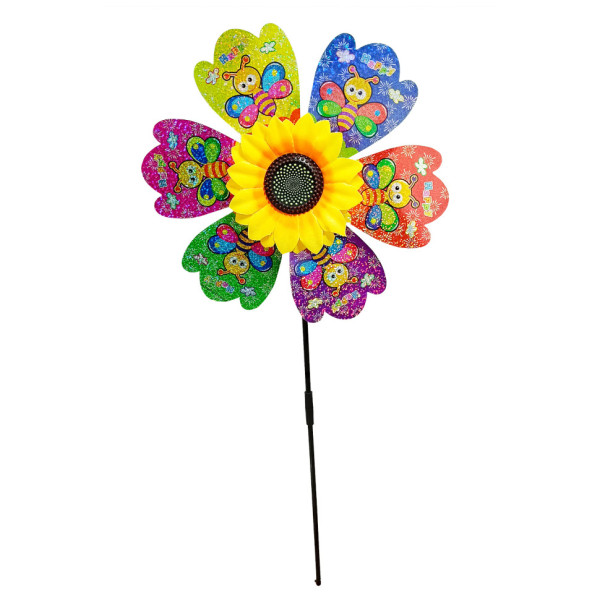 Дитячий вітрячок "Метелики" МR 1225-5 квітка діаметром 28 см паличка 48 см