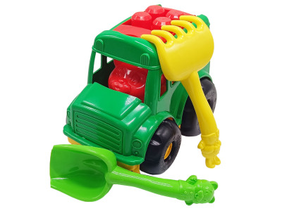 Дитячий пісочний набір "Автобус-бусік" 0091 лопатка граблі Зелений