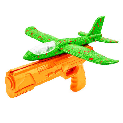 Ігровий набір Літак на запуску TD202375(Green-Orange) 23 см зі світлом