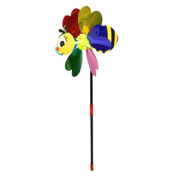 Дитячий вітрячок "Бджола" MR 1353-4 квітка діаметром 205 см паличка 38 см