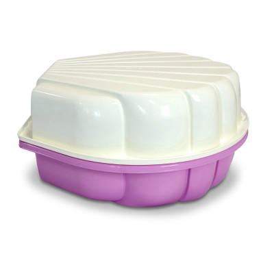 Дитяча пісочниця-басейн "Мушля" 01236/10 біло-рожевий з кришкою