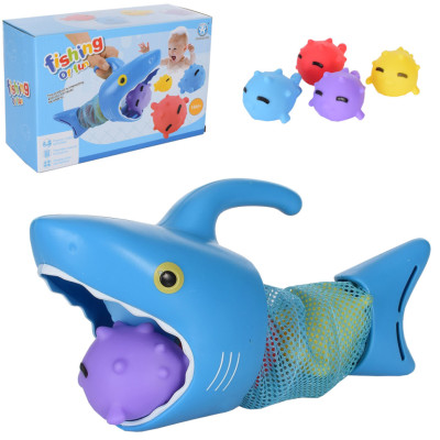 Іграшка для купання 630K акула-пастка 31см, м᾽ячі-рибки