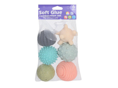 Іграшка для купання 1051-1052-1 м'ячиків 6 шт бризкалка з присоскою