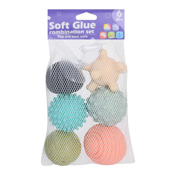 Іграшка для купання 1051-1052-1 м'ячиків 6 шт бризкалка з присоскою