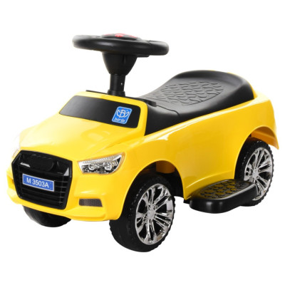 Дитяча каталка-толокар M 3503A-6 Жовтий з батьківською ручкою