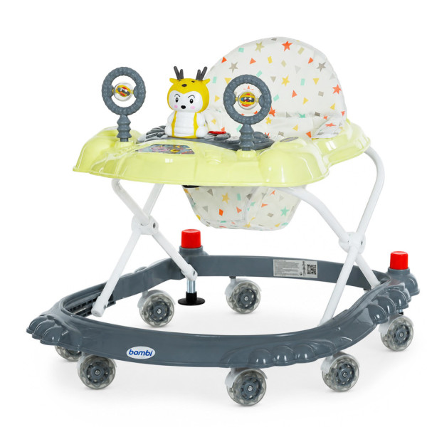 Дитячі Ходунки M 3168-1(Gray) музичні та світлові ефекти зі стопором